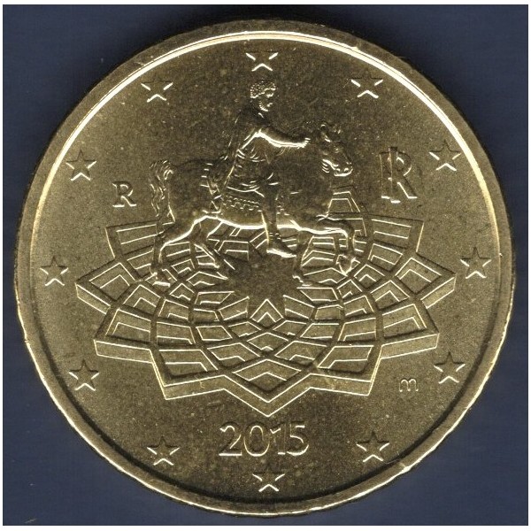 Pièce de 50 centimes d'Euro Italie - 2ème Carte (2007 à nos jours)