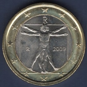 Pièce de 1 Euro Italie - 2ème Carte (2007 à nos jours)