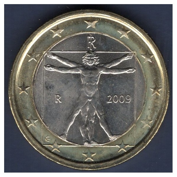 Pièce de 1 Euro Italie - 2ème Carte (2007 à nos jours)