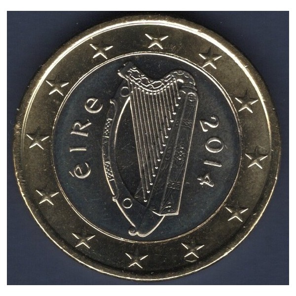Pièce de 1 Euro Irlande - 2ème Carte (2007 à nos jours)