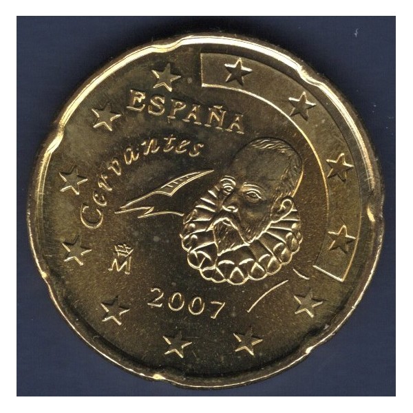 Pièce de 20 centimes d'Euro Espagne - 1er Type, 2ème Carte (2007-2009)