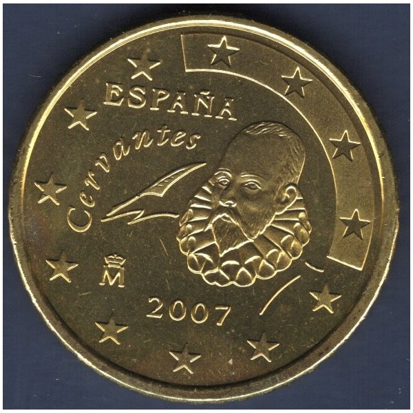 Pièce de 50 centimes d'Euro Espagne - 1er Type, 2ème Carte (2007-2009)