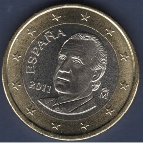 Pièce de 1 Euro Espagne - 2ème Type, 2ème Carte (2010 à 2014)