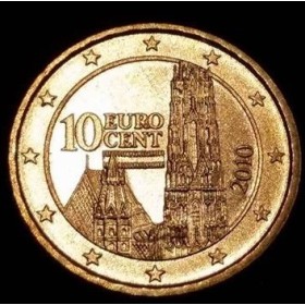 Pièce de 10 centimes d'Euro Autriche - 2ème Carte (2008 à nos jours)