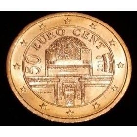 Pièce de 50 centimes d'Euro Autriche - 2ème Carte (2008 à nos jours)