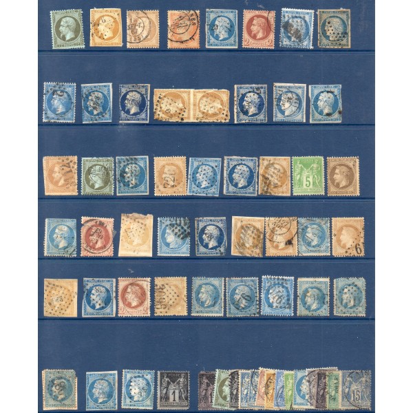 lot de 60 timbres classiques avant 1900 2e choix avec défauts