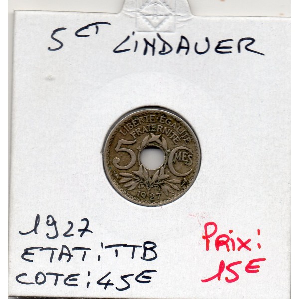 5 centimes Lindauer 1927 TTB