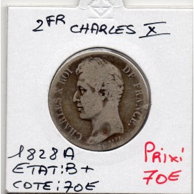 2 Francs Charles X 1828 A Paris B+