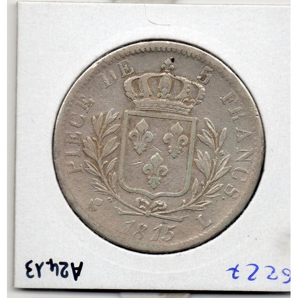 5 francs Louis XVIII 1815 L Bayonne TTB-