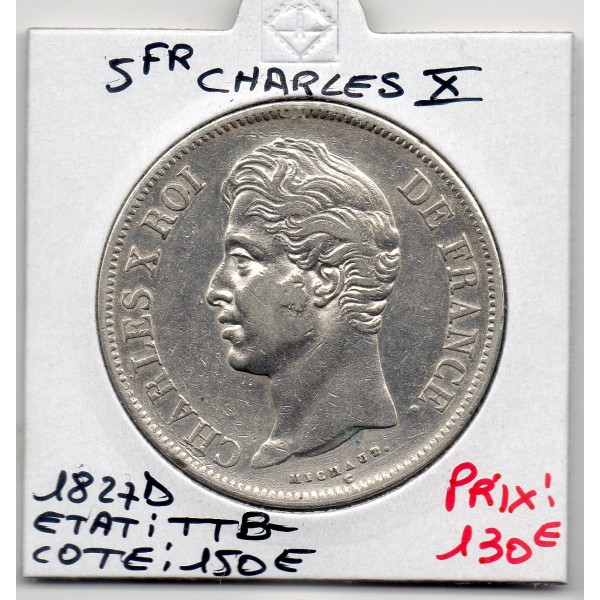 5 francs Charles X 1827 D Lyon TTB-
