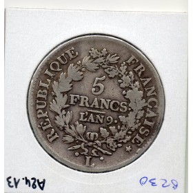 5 francs Union et Force An 9 L Bayonne B+