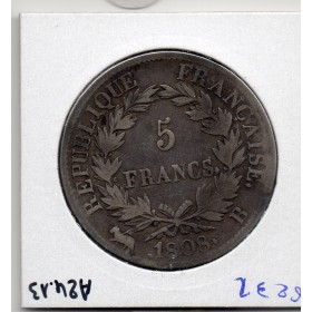 5 francs Napoléon 1er 1808 B Rouen TTB-