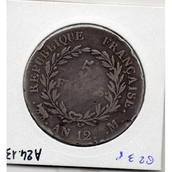 5 francs Napoléon 1er An 12 M Toulouse TB+