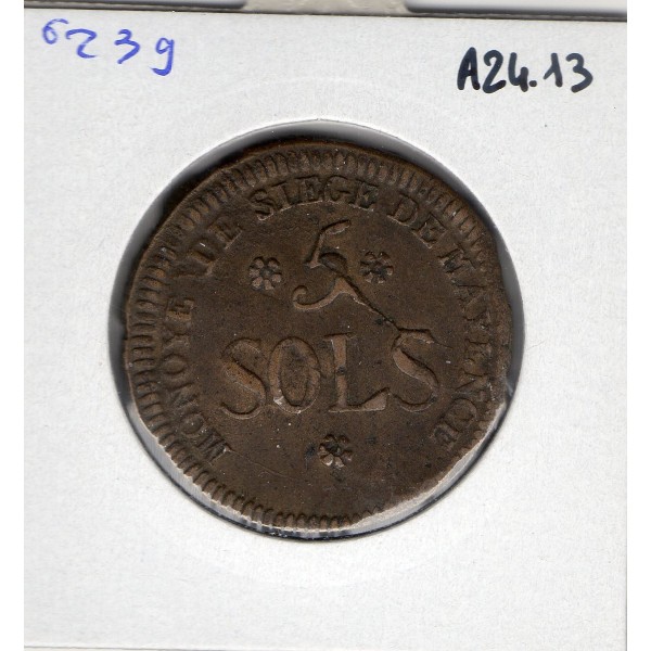 5 sols siège de Mayence 1793 TTB+