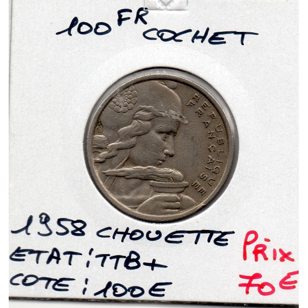 100 francs Cochet 1958 Chouette TTB+