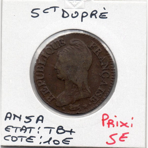 5 centimes Dupré An 5 A paris TB+