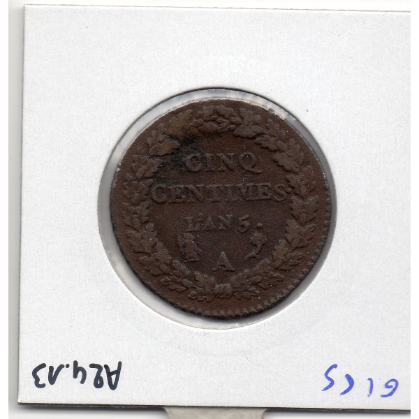 5 centimes Dupré An 5 A paris TB+
