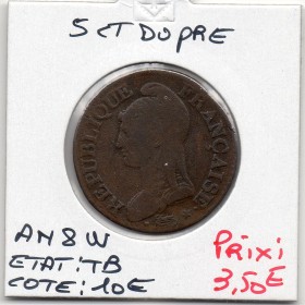 5 centimes Dupré An 8 W Lille TB