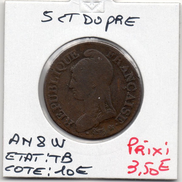 5 centimes Dupré An 8 W Lille TB