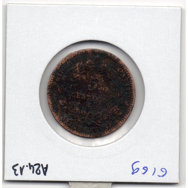 5 centimes Cérès 1871 grand A Paris TB