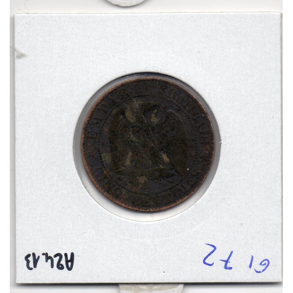 5 centimes Napoléon III tête nue 1854 A main Paris TTB-