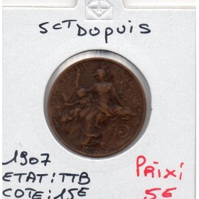 5 centimes Dupuis 1907 TTB