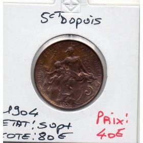 5 centimes Dupuis 1904 Sup+