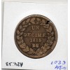 1 décime siège Strasbourg 1815 BB Louis XVIII TB défaut de flan