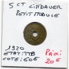 5 centimes Lindauer 1920 TTB