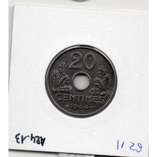 20 centimes état Français 1944 fer Sup+