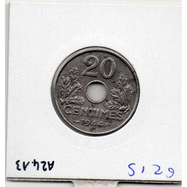20 centimes état Français 1944 fer TTB+