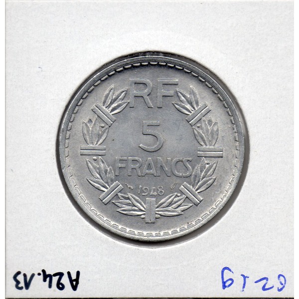 5 francs Lavrillier 1948 9 Ouvert Sup