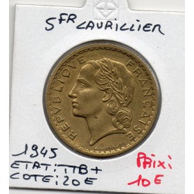 5 francs Lavrillier 1945 TTB+
