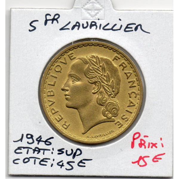 5 francs Lavrillier 1940 Sup