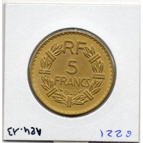 5 francs Lavrillier 1940 Sup