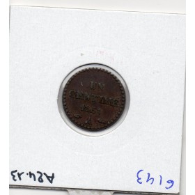 1 centime Dupré 1851 A paris TTB+
