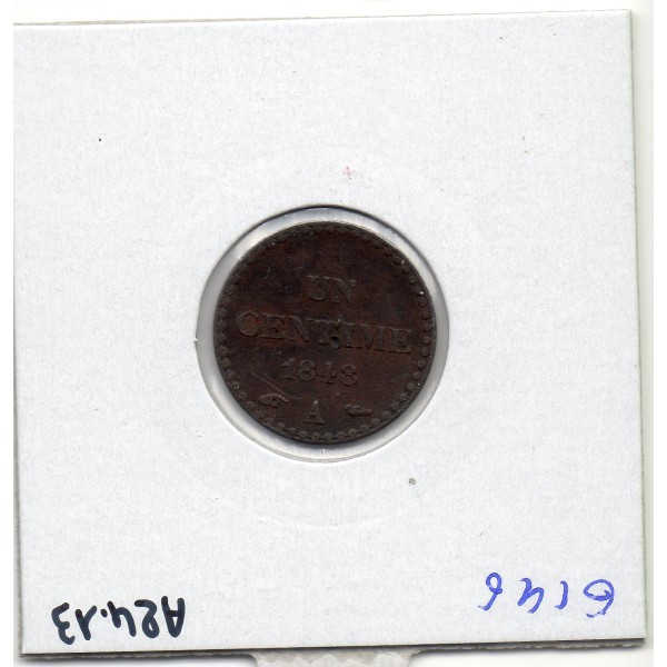 1 centime Dupré 1848 A paris Sup-