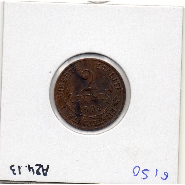 2 centimes Dupuis 1902 Sup-