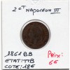 2 centimes Napoléon III tête laurée 1861 BB Strasbourg TTB