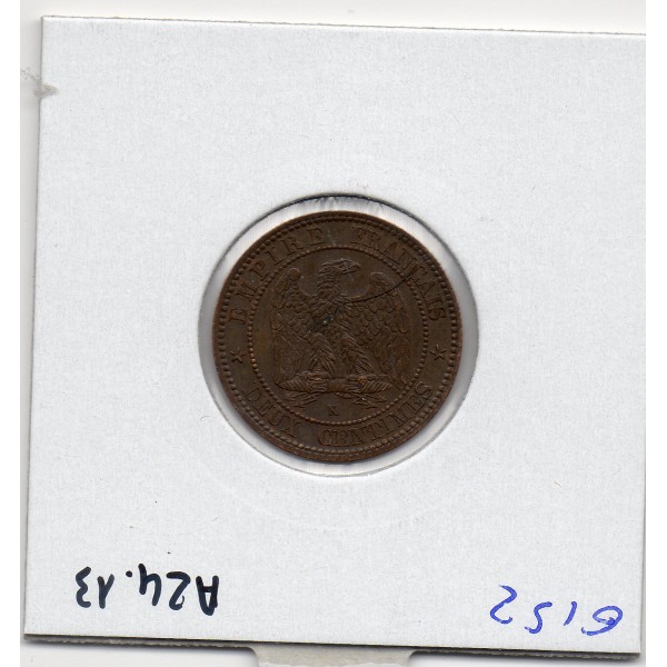 2 centimes Napoléon III tête laurée 1862 K Bordeaux Sup-