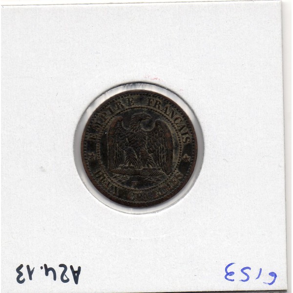 2 centimes Napoléon III tête nue 1854 W Lille TTB