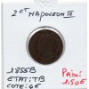2 centimes Napoléon III tête nue 1855 B Chien Rouen TB
