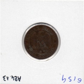 2 centimes Napoléon III tête nue 1855 B Chien Rouen TB