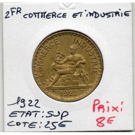 Bon pour 2 francs Commerce Industrie 1922 Sup