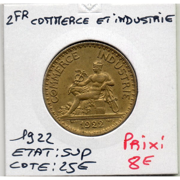 Bon pour 2 francs Commerce Industrie 1922 Sup