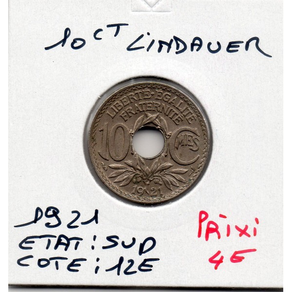 10 centimes Lindauer 1921 Sup