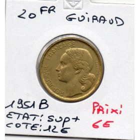 20 francs Coq Guiraud 1951 B Sup+