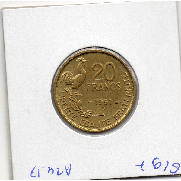 20 francs Coq Guiraud 1951 B Sup+