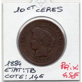 10 centimes Cérès 1884 A Paris TB