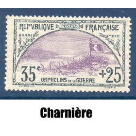 Timbre France Yvert No 152 Orphelin de la Guerre Ardoise et Violet neuf * avec charnière